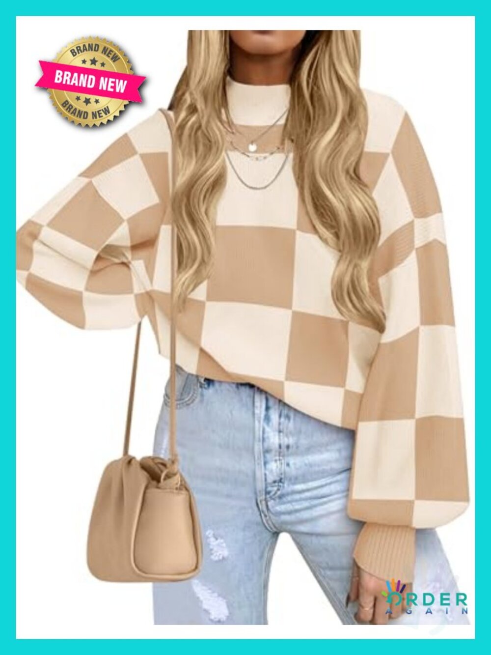 Women's Turtleneck Oversized Knit Pullover Sweater Fall Winter
